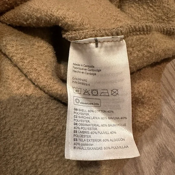 H&M Distressed Dark Tan Hoodie - SIZE MEDIUM - Picture 3 of 4